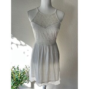 By & By White Lace Halter High Low Dress Size 5 Sleeveless Bridal Graduation